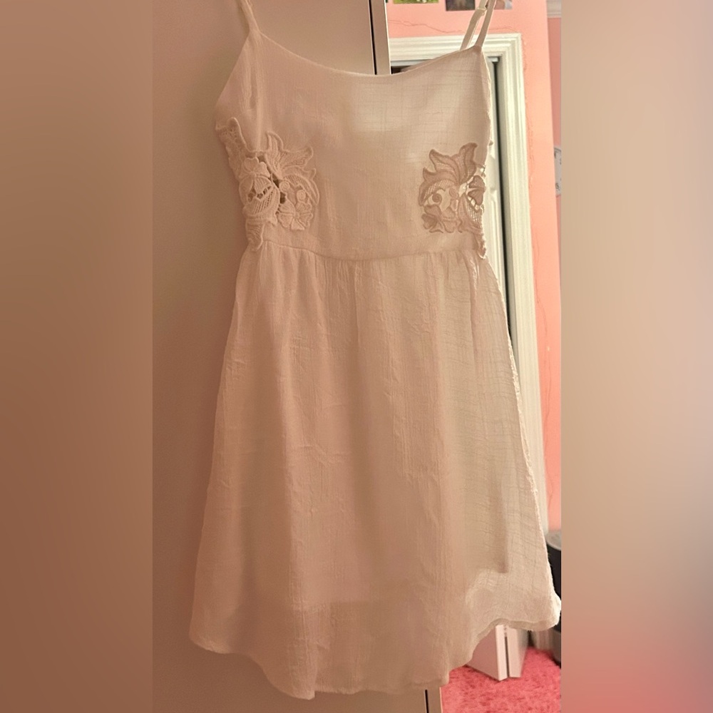 ♡ socialite white lacey gauze dress